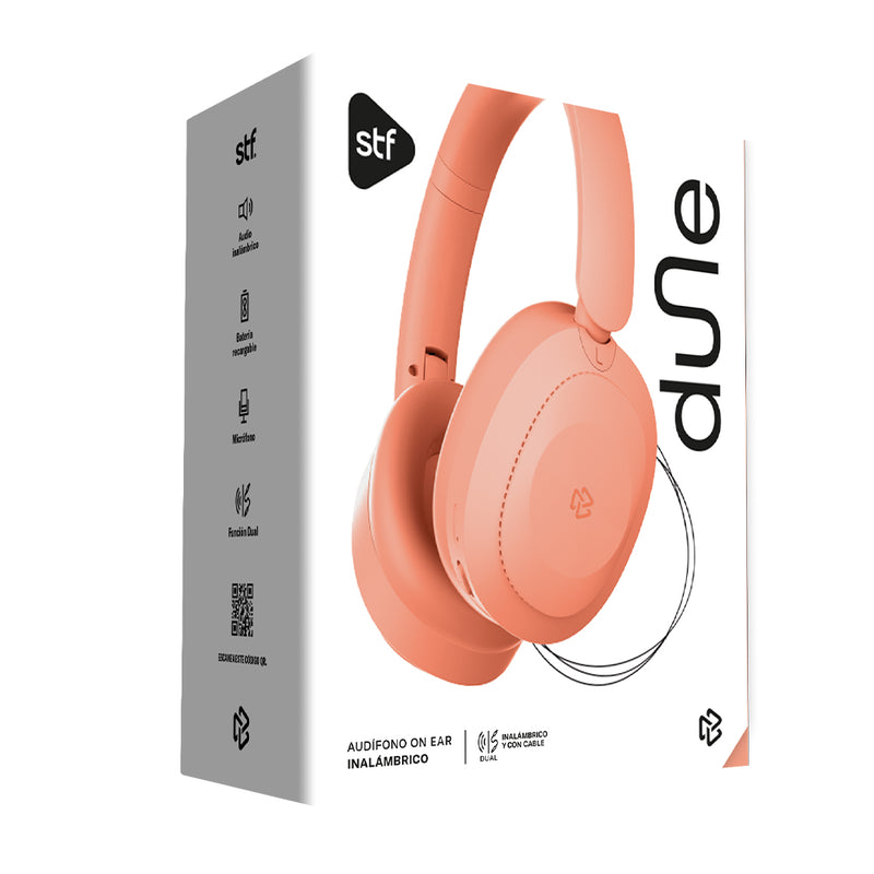 Audífonos inalámbricos On ear | STF Dune | 8 hrs de uso Naranja