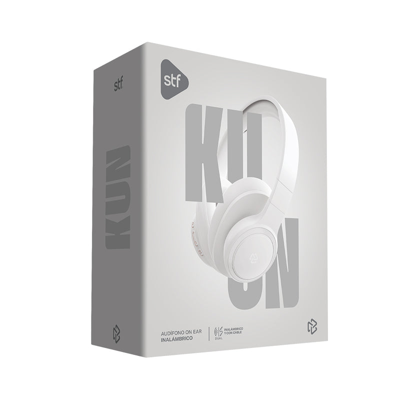 Audífonos inalámbricos On ear | STF Kun | 7hrs uso función dual blanco