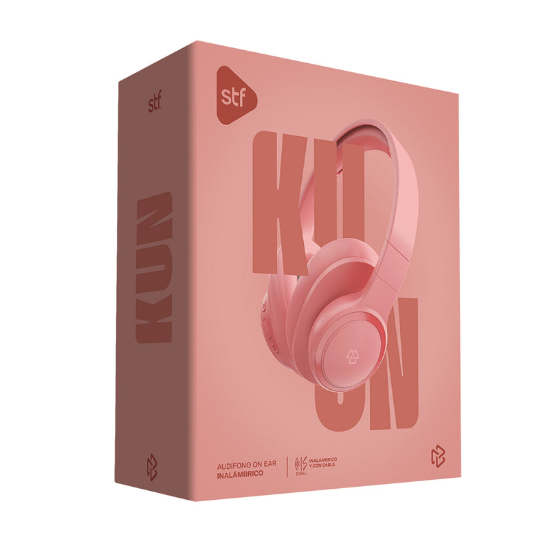 Audífonos inalámbricos On ear | STF Kun | 7hrs uso función dual rosa