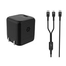 2 Pack Cargador GaN 30W + Cable Tipo C/Lightning Carga Rápida PD