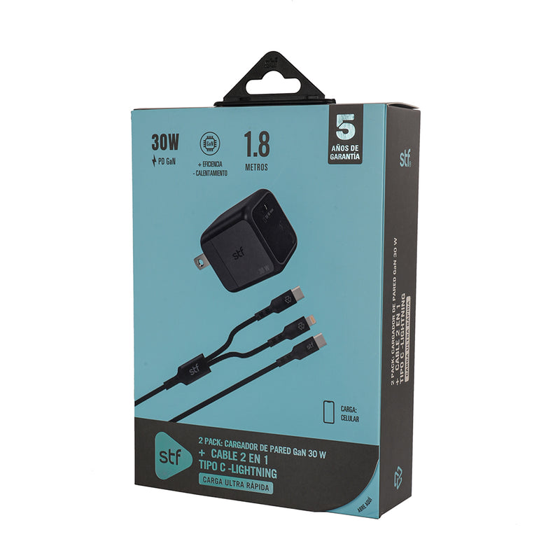 Cargador Rápido Para Tableta Fire Con Cable Tipo C/micro USB