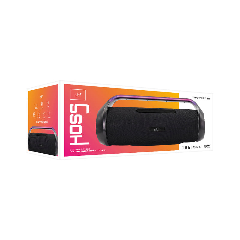 Bocina Inalámbrica portátil | STF HOSS | 3.5" x 2 pulgadas 5hrs uso 35W función TWS