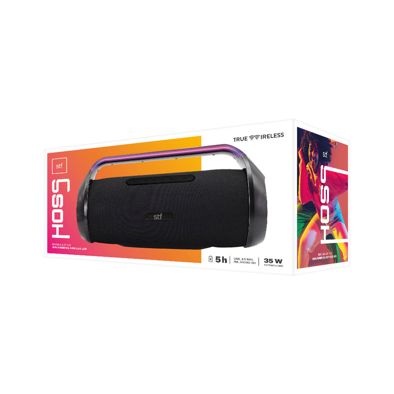 Bocina Inalámbrica portátil | STF HOSS | 3.5" x 2 pulgadas 5hrs uso 35W función TWS