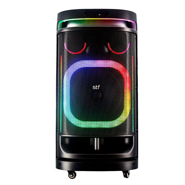 Bocina Inalámbrica portátil | STF Power Block Pro | 12" pulgadas 5hrs uso 80W función TWS ruedas de transporte