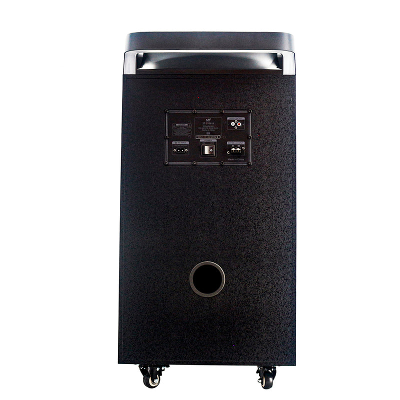Bocina Inalámbrica portátil | STF Power Block Pro | 12" pulgadas 5hrs uso 80W función TWS ruedas de transporte