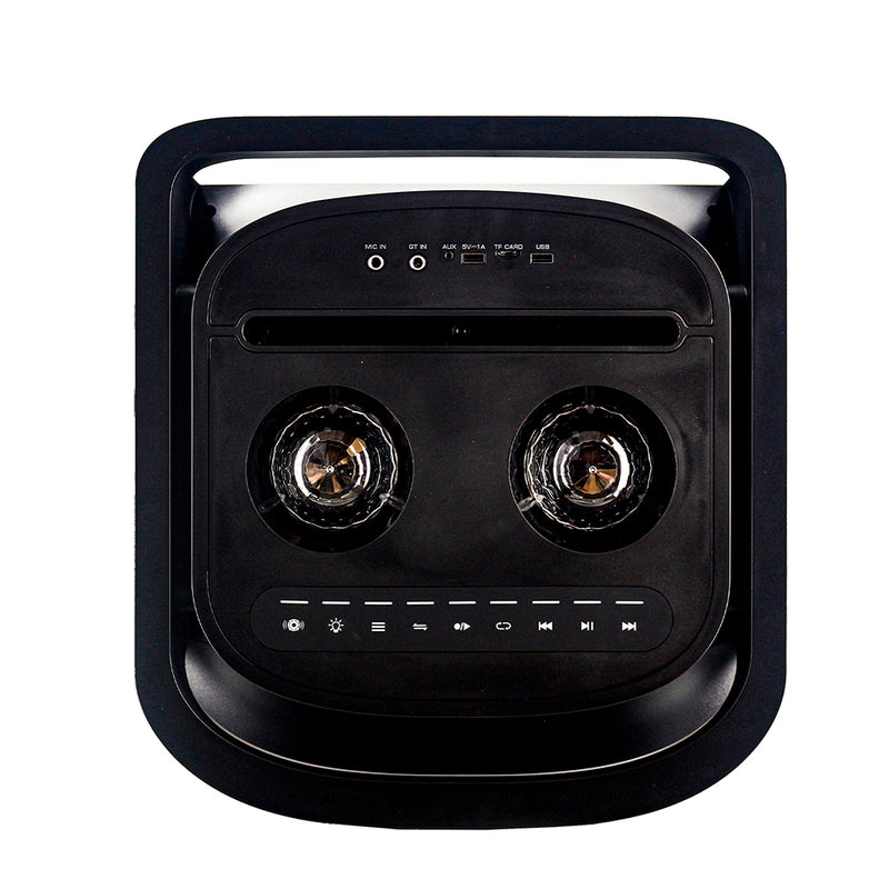 Bocina Inalámbrica portátil | STF Power Block Pro | 12" pulgadas 5hrs uso 80W función TWS ruedas de transporte