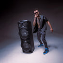 Bafle Bocina STF Power Block: 12" pulgadas, Ruedas, Karaoke, 120W, función TWS, audio inalámbrico