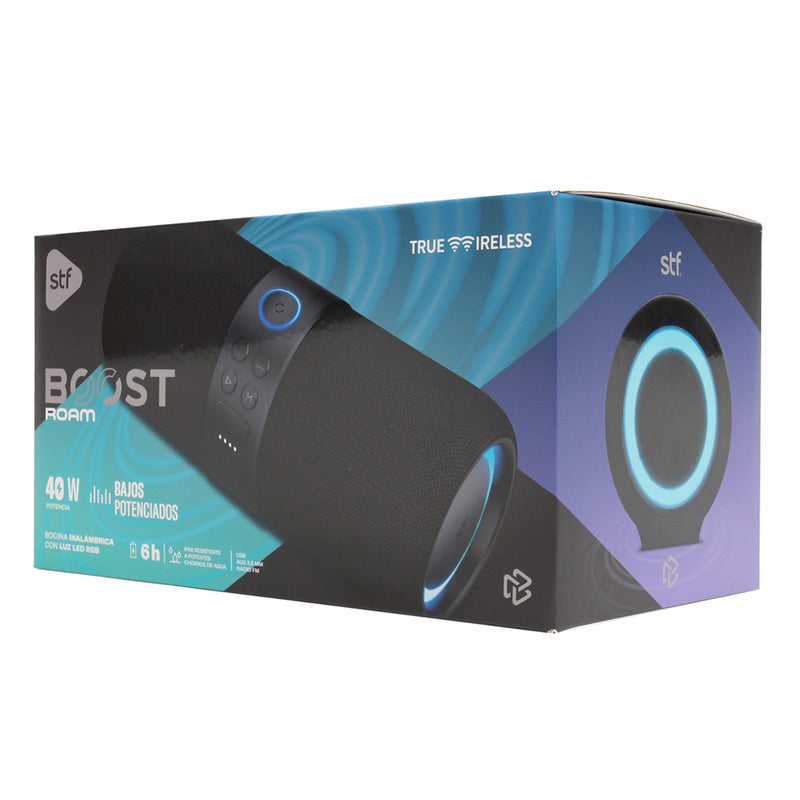 Bocina Portátil STF Boost Roam:  40W, IPX6 Resistente a Agua, Bajos Potenciados, True Wireless
