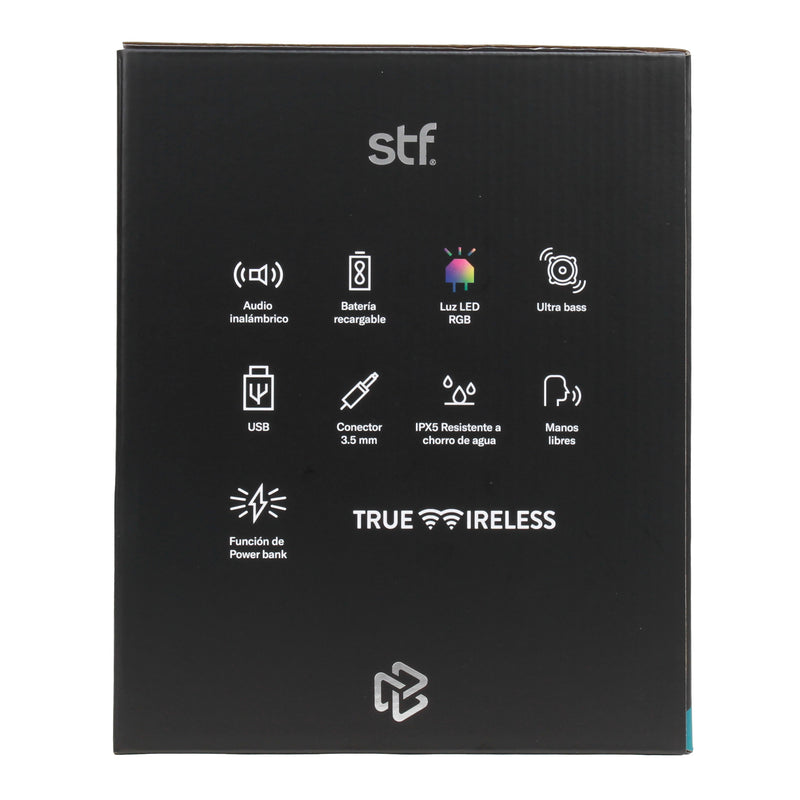 Bocina Inalámbrica portátil | STF Boost Power | 7hrs uso 80W función TWS y Powerbank IPX5
