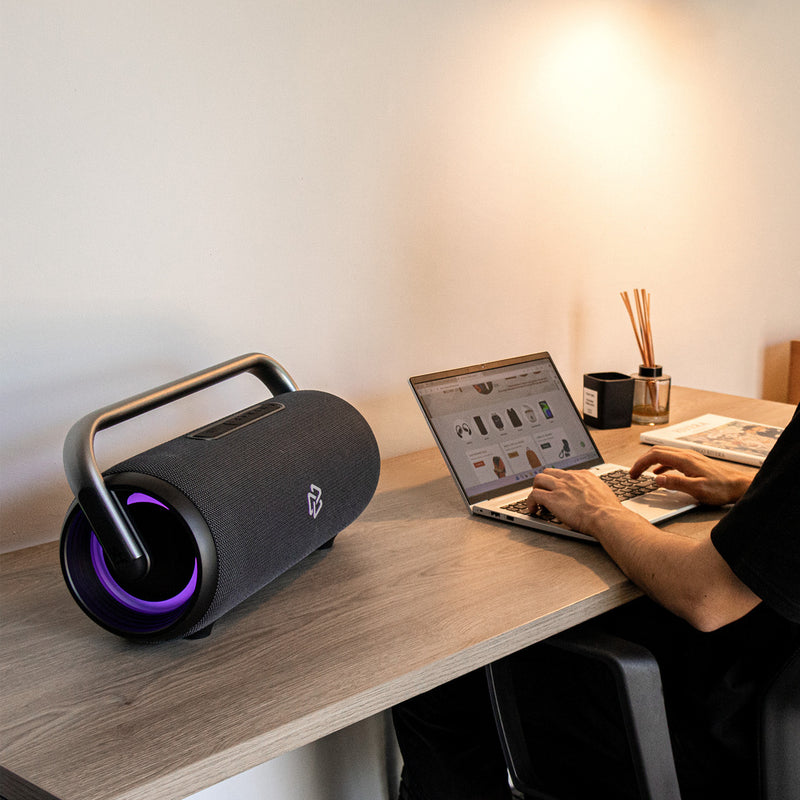 Bocina Inalámbrica portátil | STF Boost Power Max | 6hrs uso 110W TWS IPX6 + carga dispositivos