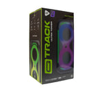 Bocina Inalámbrica TWS STF G Track Ultra Tower Portátil: 5"x2 con luz LED RGB, Gris