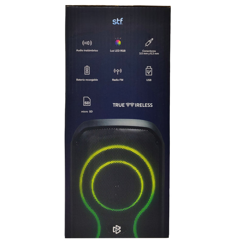 Bocina Inalámbrica Portátil STF Encode: 2x4", luz LED RGB