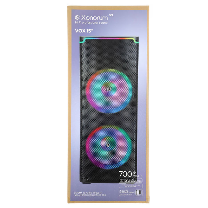 Bafle inalámbrico doble Xonorum Vox 15 STF | Potencia 700W, Audiencia 70 personas