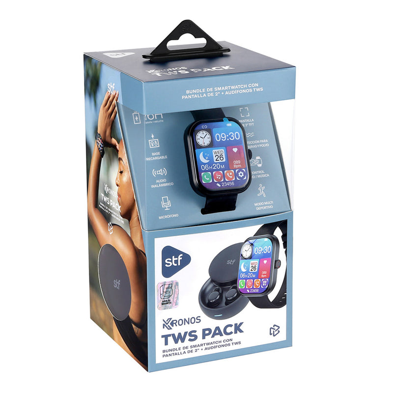 Smartwatch + Audífonos inalámbricos Kronos TWS pack