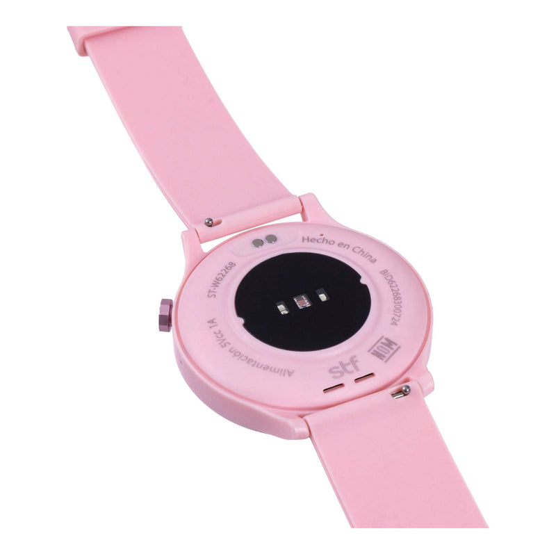 Smartwatch reloj inteligente | STF Kronos Sound Pack | Pantalla 1.38" + Audífonos True Wireless Rosa