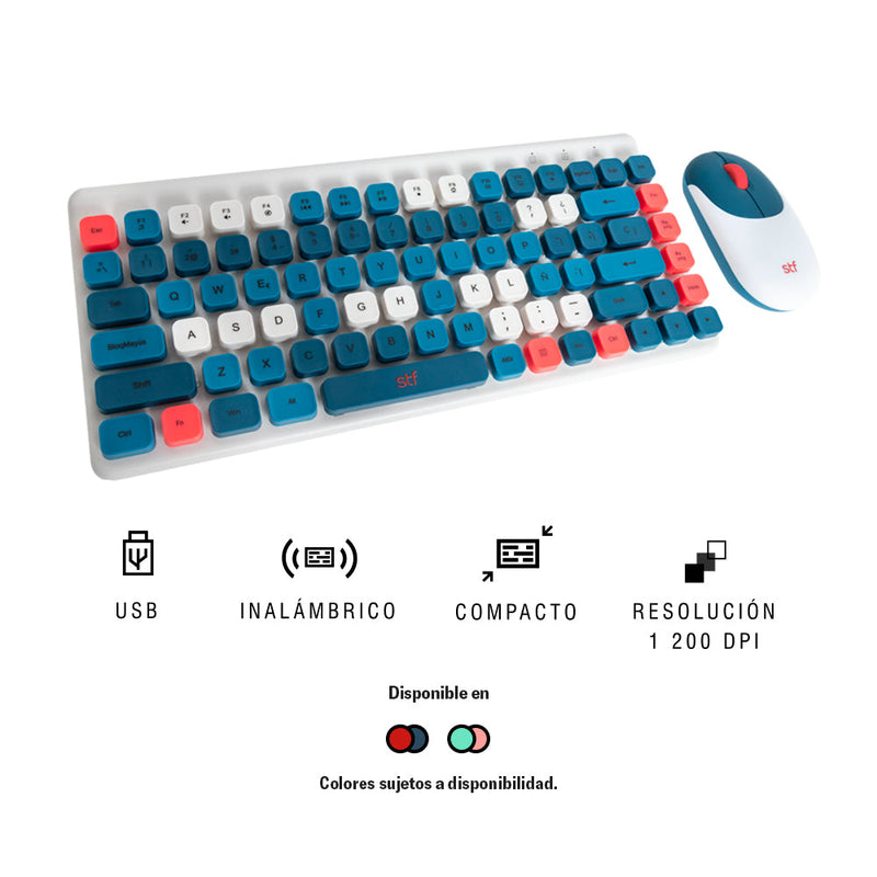 Kit Teclado + Mouse inalámbrico  | STF VIVA! | para computadora Rosa