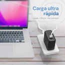 Cargador Pared GaN 100W 3 Puertos Tipo C Dual + USB Carga Ultra Rápida