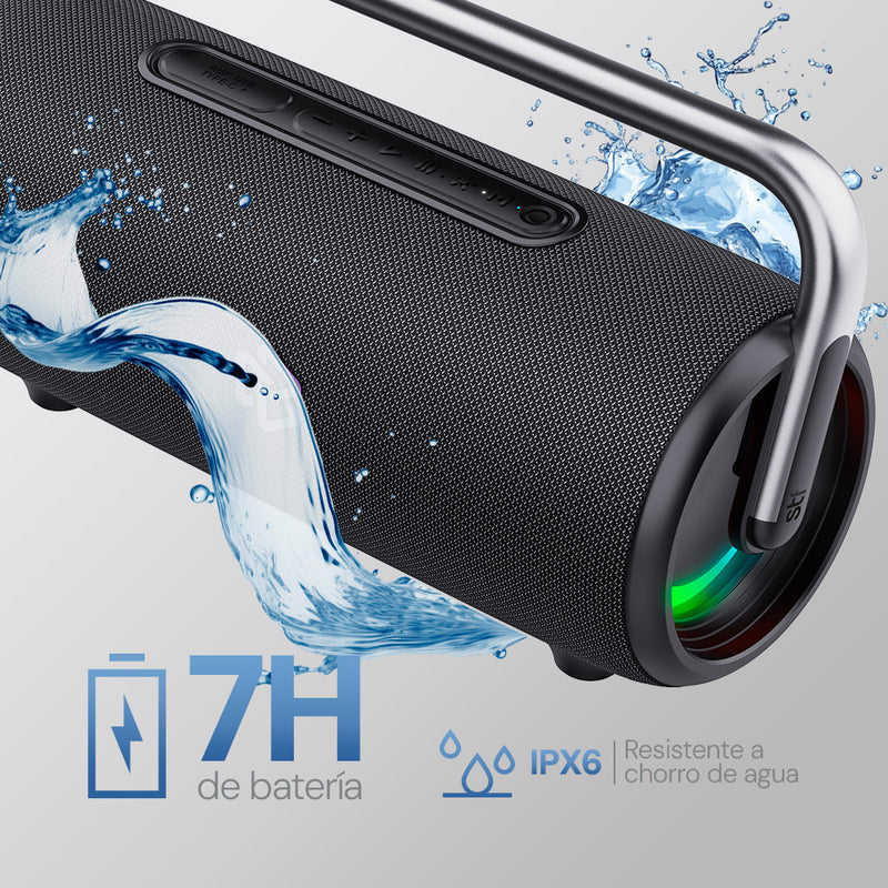 Bocina Portátil STF Boost Power: 80W de Potencia, TWS,  Power Bank