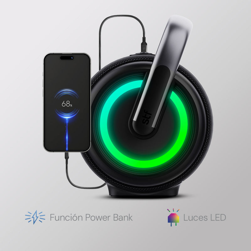 Bocina Portátil STF Boost Power: 80W de Potencia, TWS,  Power Bank