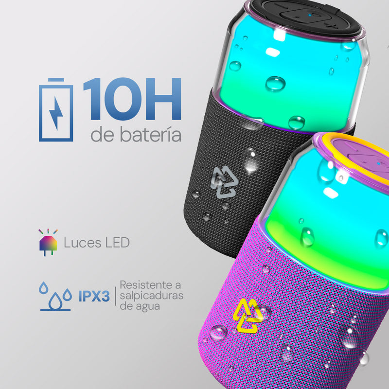Bocina Inalámbrica portátil | STF Bolt | 10hrs uso 5W protección IPX3 Morado