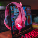 Audífonos alámbricos Gamer On-ear STF Beast Muspell Tournament: Hi-Fi, 3.5 mm, Rosa