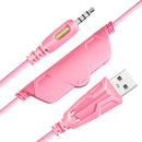 Audífonos alámbricos Gamer On-ear STF Beast Muspell Tournament: Hi-Fi, 3.5 mm, Rosa