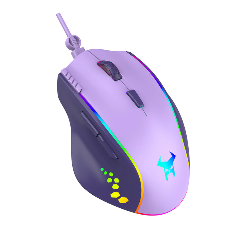 Mouse Gamer | STF Beast Abysmal Arsenal Prime | Óptico gaming para computadora Lila