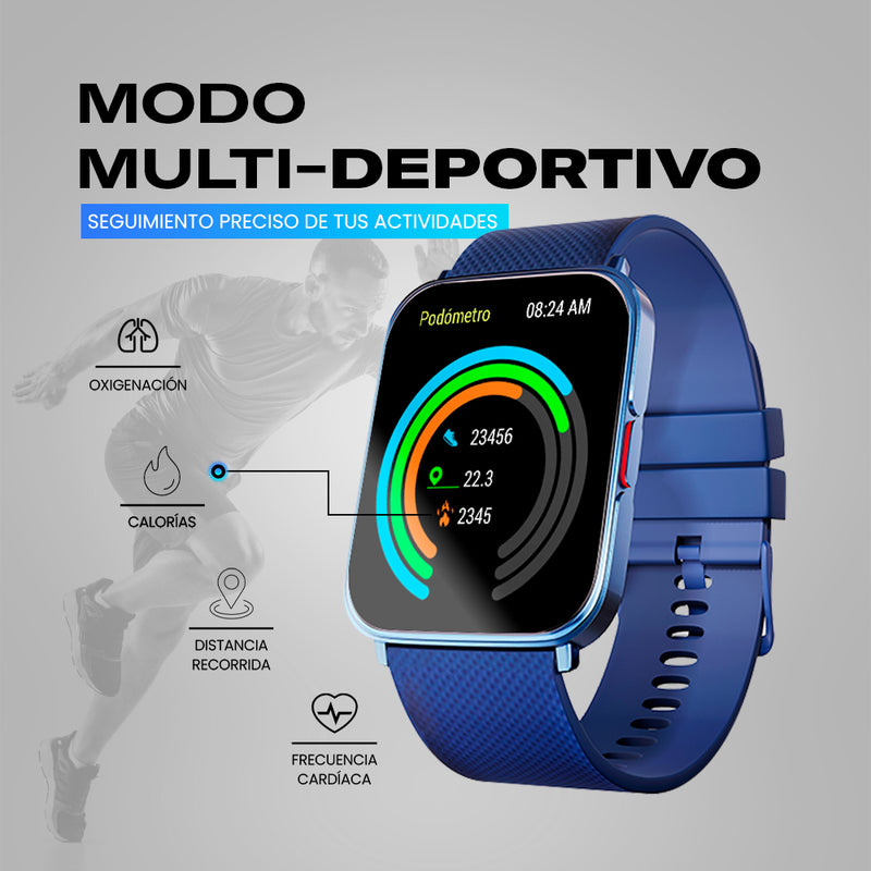 Smartwatch reloj inteligente | STF Kronos Optimum | 1.85", IP67 Azul
