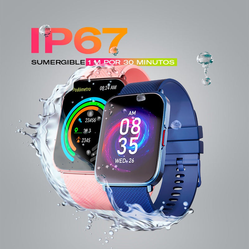 Smartwatch reloj inteligente | STF Kronos Optimum | 1.85", IP67 Rosa