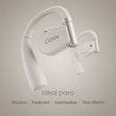Audifonos Cleer ARC II Music Open-Ear: conexión 5.3, Hi-Res Audio, 35h Batería, UV Case gris