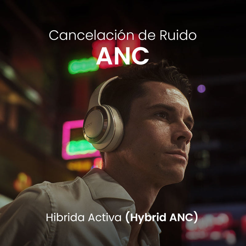 Audifonos Cleer Enduro ANC Over-Ear: 60h Batería, ANC Híbrido, Sonido Hi-Fi Plegables gris