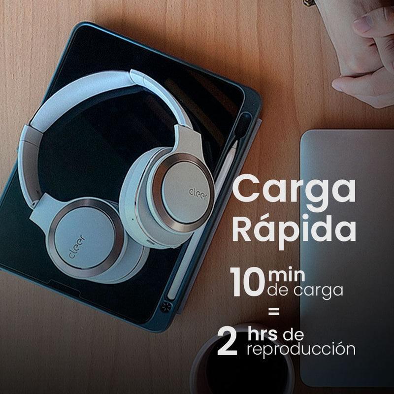 Audifonos Cleer Enduro ANC Over-Ear: 60h Batería, ANC Híbrido, Sonido Hi-Fi Plegables gris