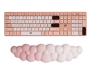 Kit Teclado inalámbrico + Reposa muñecas  | STF VIVA | Para computadora rosa