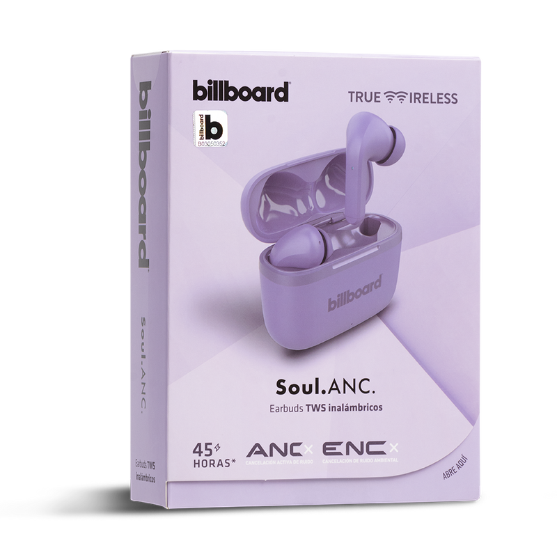 Audífonos Inalámbricos True Wireless | Billboard Soul anc/enc | Cancelacion de ruido Morado