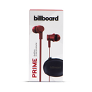 Audífono Alámbrico In-ear Billboard Prime: Con micrófono, conexión 3.5 mm, Rojo