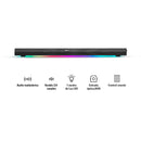 Barra de sonido bocina Billboard Carbono Chroma: 2.0 audio óptico, 7 modos luz, 50W