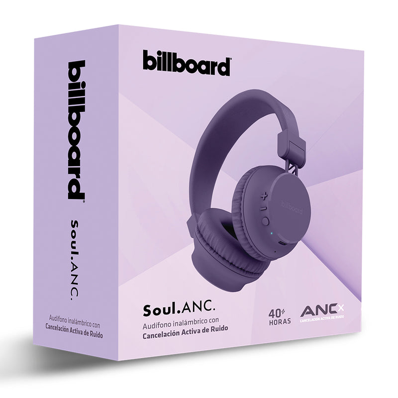 Audífonos Inalámbricos On-ear | Billboard Soul ANC | Cancelación de Ruido Activa Gris