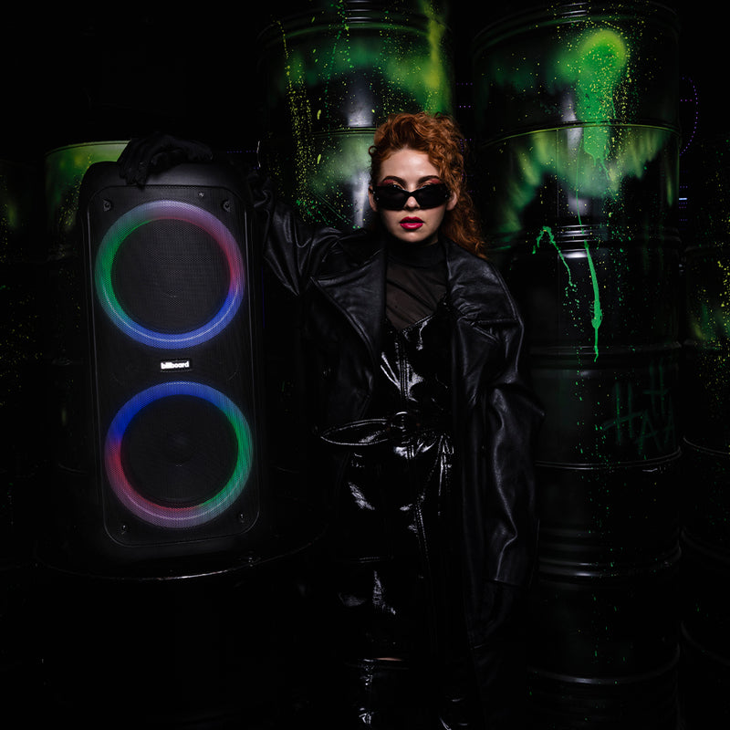 Bafle bocina portátil | Billboard Carbono Beat Max | 10 pulgadas con luz led multicolor