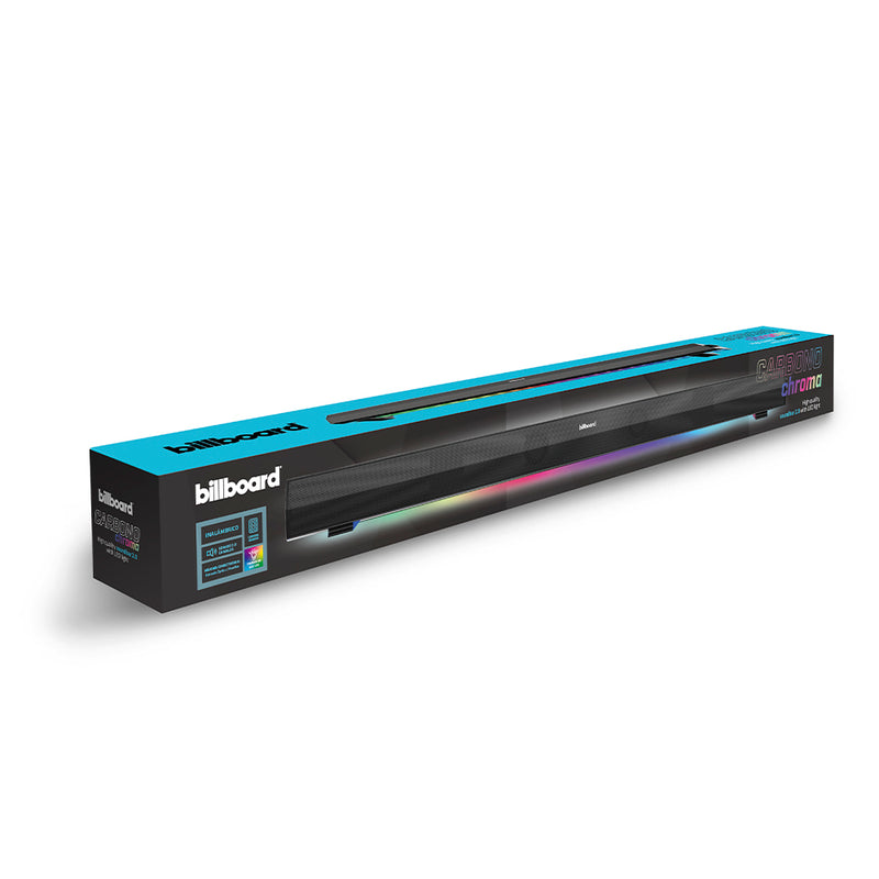 Barra de sonido bocina | Billboard Carbono Chroma | 2.0 audio óptico 7 modos luz 50W
