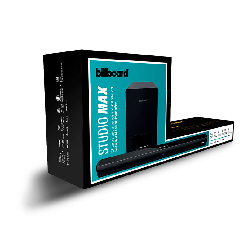 Barra de sonido Inalámbrica Bocina | Billboard Studio Max | 2.1 Subwoofer inalámbrico-Experiencia de cine
