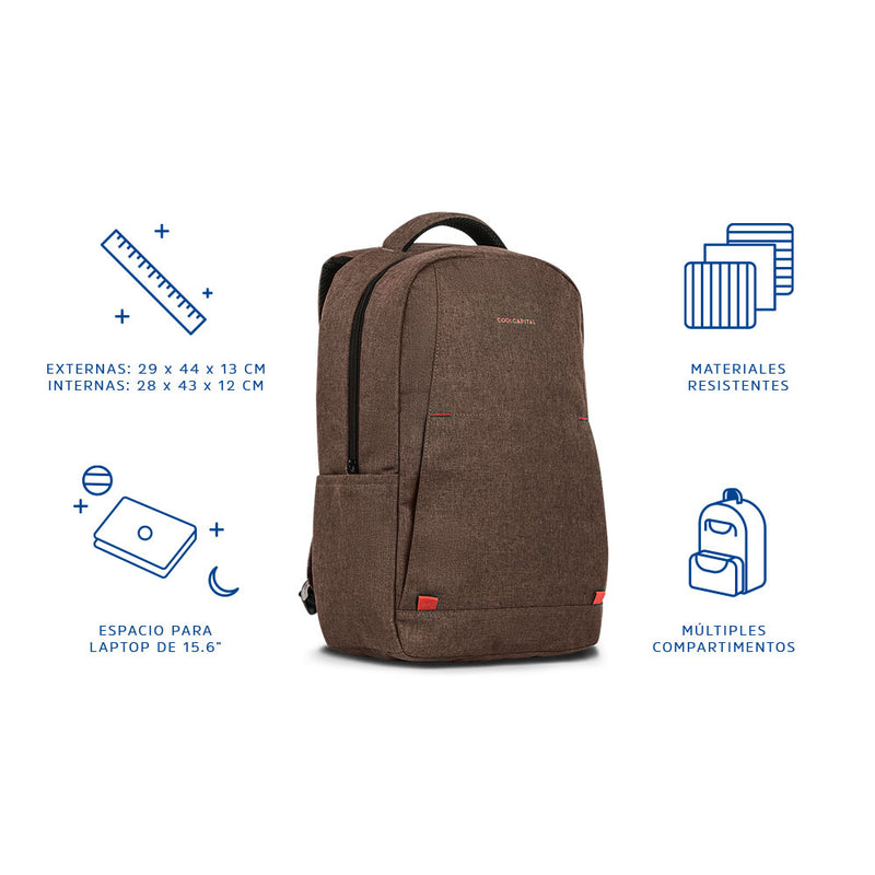 Mochila para laptop | CoolCapital Taos | 15.6" pulgadas Cafe