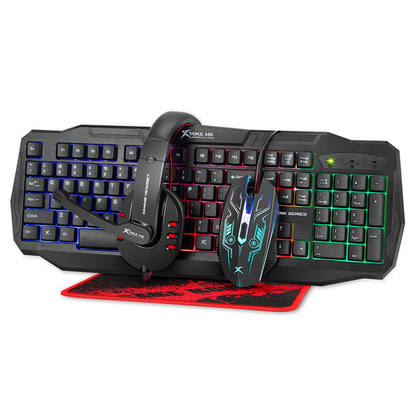 Kit Audífonos, mouse, teclado, mousepad gamer |XTRIKE ME CM-406 |combo gaming para computadora