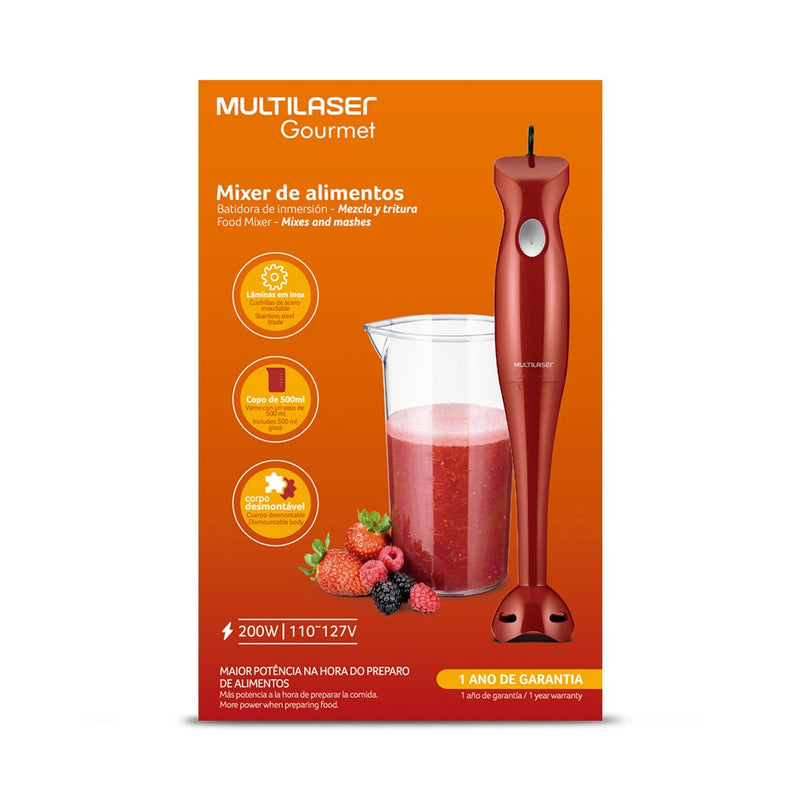 Batidora de inmersión | Multilaser | vaso 500 ml
