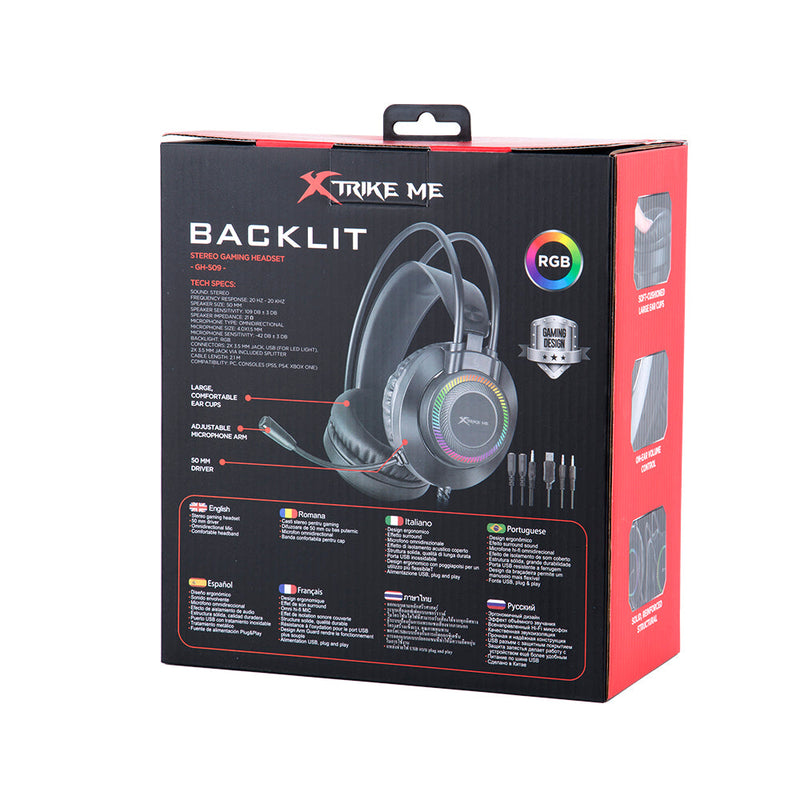 Audífonos Gamer | Xtrike Me GH-509 | 3.5 mm, Luz, Gaming para computadora