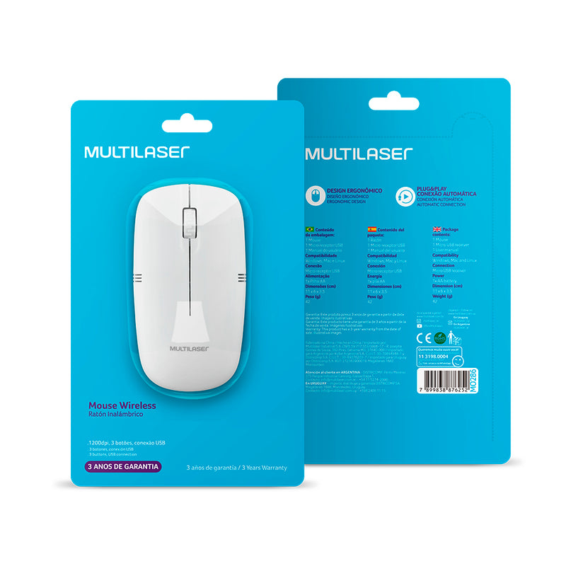 Mouse inalámbrico | Multilaser Slim | 1200dpi