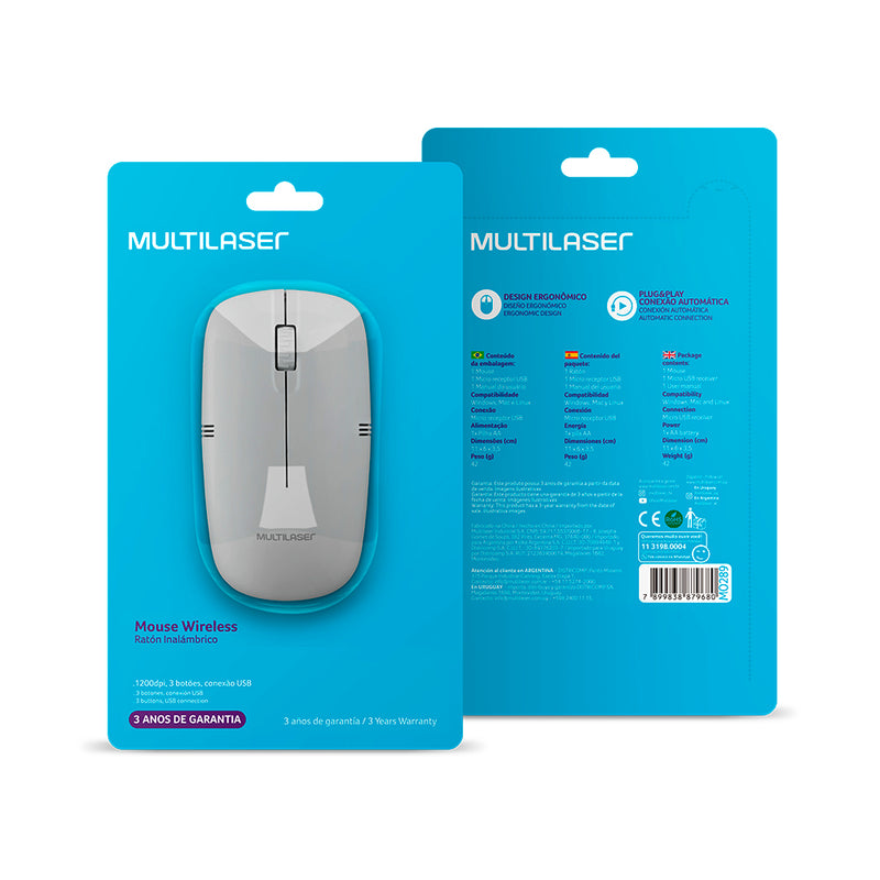 Mouse inalámbrico | Multilaser Slim | 1200dpi