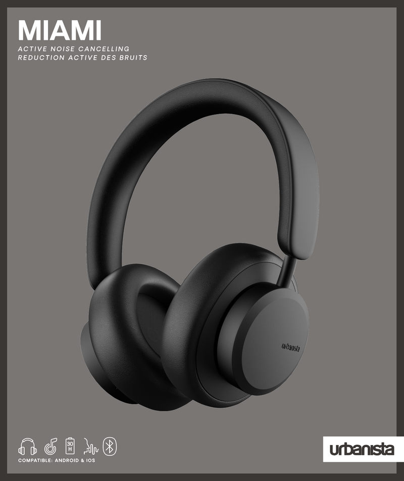 Audífonos Inalámbricos On-ear | Urbanista Miami | Cancelación de Ruido Activa, 50 horas