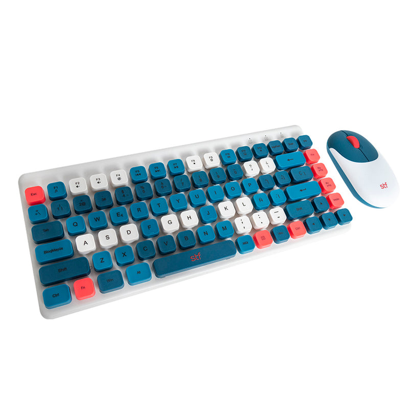 Kit Teclado + Mouse inalámbrico  | STF VIVA! | para computadora Azul