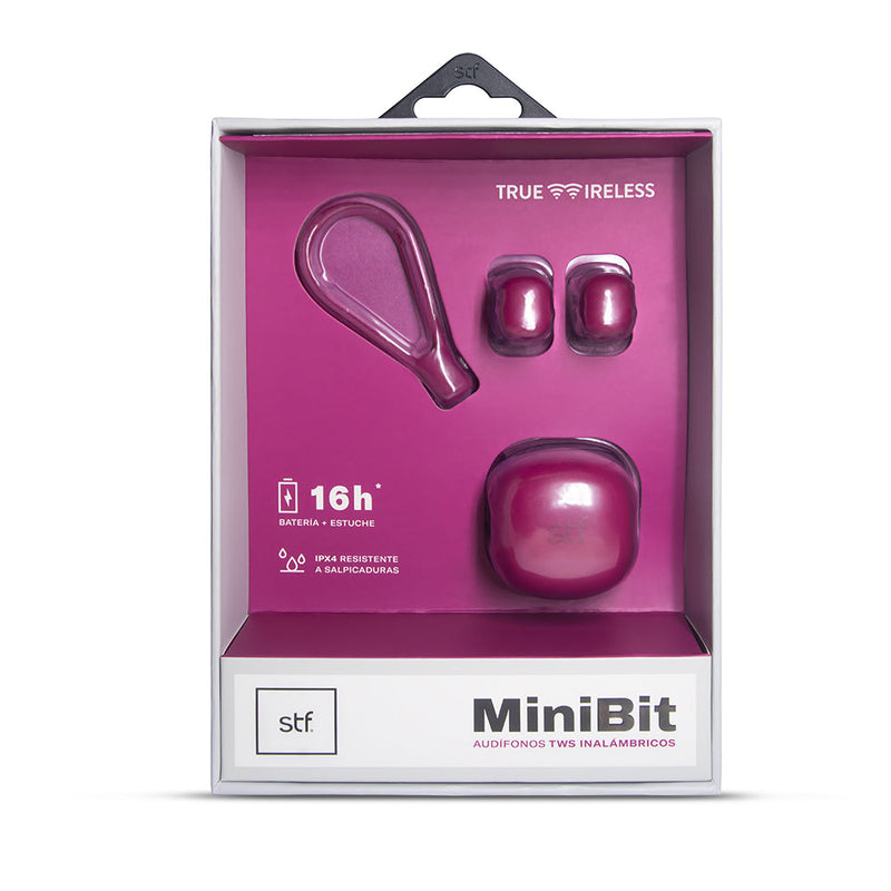 Audífonos Inalámbricos TWS | STF Mini Bit | IPX4, 4 hrs de uso, Rosa