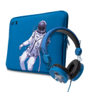 Kit Audífonos y funda  |STF Erick escalante 2 en 1 | 14 pulgadas para computadora azul